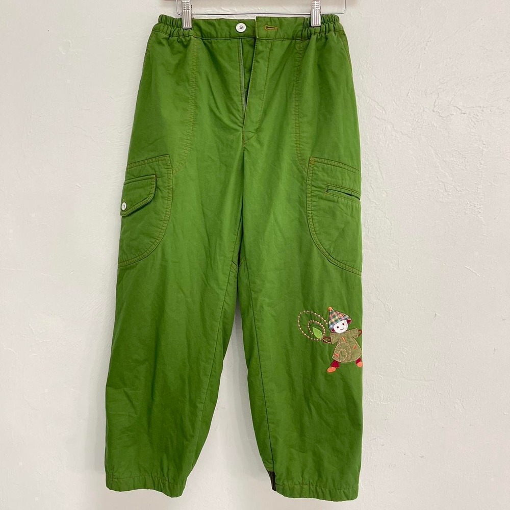 Y2K one of a kind padded Green embroidered Asian inspired design cargo pants